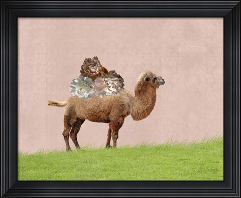 Framed Camel on Pink Print