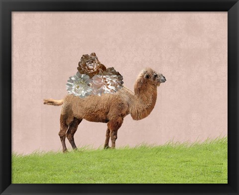 Framed Camel on Pink Print