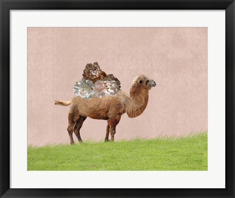 Framed Camel on Pink Print