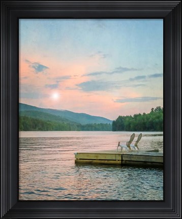 Framed Dock at Sunset Print