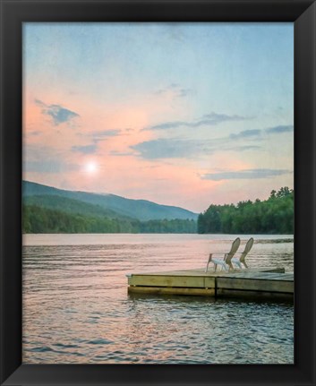 Framed Dock at Sunset Print