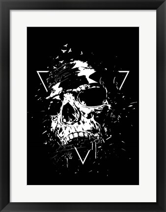 Framed Skull X BW Print