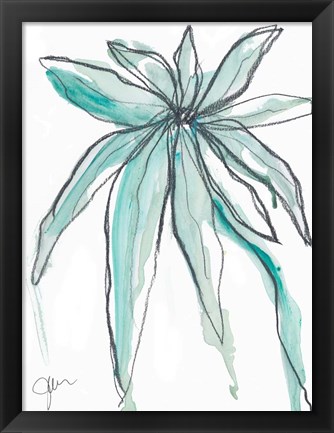 Framed Teal in Nature Print