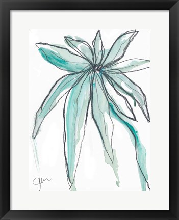 Framed Teal in Nature Print