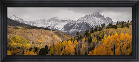 Framed Colorado, San Juan Mountains, Panoramic Of Storm Over Mountain And Forest Print