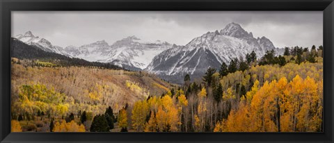 Framed Colorado, San Juan Mountains, Panoramic Of Storm Over Mountain And Forest Print