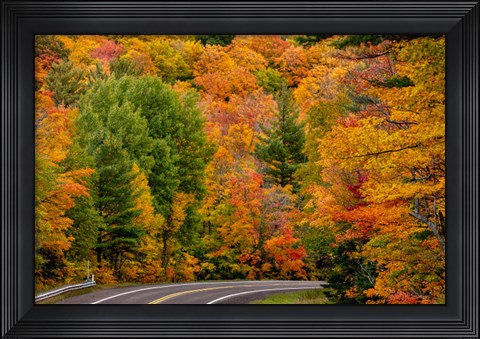 Framed Autumn Color Along Highway 26 Near Houghton, Michigan Print