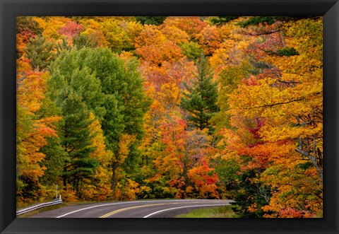 Framed Autumn Color Along Highway 26 Near Houghton, Michigan Print