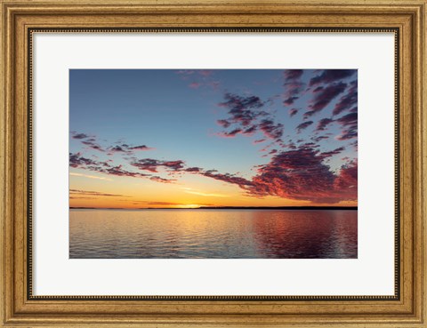 Framed Vivid Sunrise Clouds Over Fort Peck Reservoir, Charles M Russell National Wildlife Refuge, Montana Print