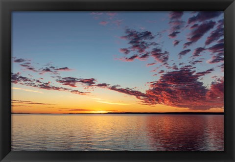 Framed Vivid Sunrise Clouds Over Fort Peck Reservoir, Charles M Russell National Wildlife Refuge, Montana Print