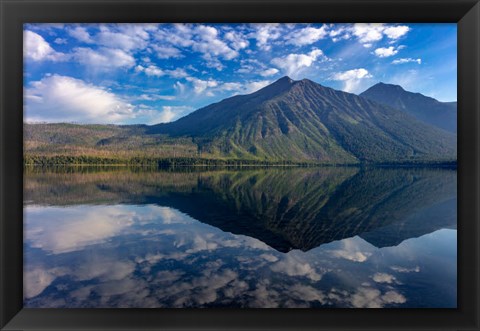 Framed Stanton Mountain Over A Calm Lake Mcdonald In Glacier National Park, Montana Print