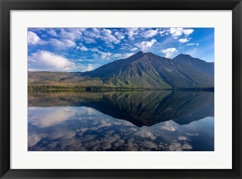 Framed Stanton Mountain Over A Calm Lake Mcdonald In Glacier National Park, Montana Print