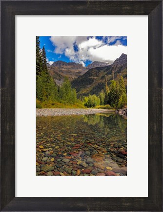 Framed Mcdonald Creek With Garden Wall In Early Autumn In Glacier National Park, Montana Print