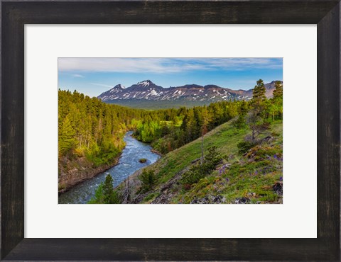 Framed South Fork Of The Two Medicine River In The Lewis And Clark National Forest, Montana Print