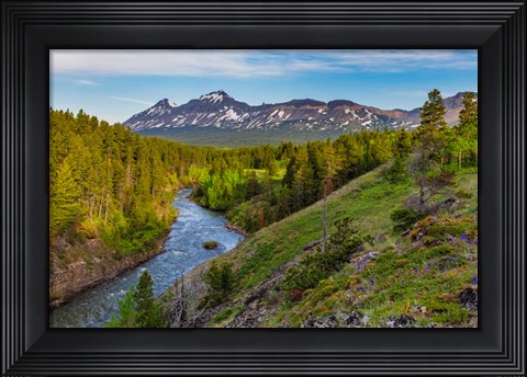 Framed South Fork Of The Two Medicine River In The Lewis And Clark National Forest, Montana Print