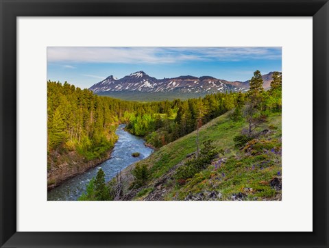 Framed South Fork Of The Two Medicine River In The Lewis And Clark National Forest, Montana Print