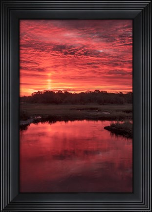 Framed New Jersey, Cape May, Sunrise On Creek Print