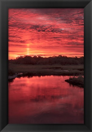 Framed New Jersey, Cape May, Sunrise On Creek Print