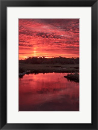 Framed New Jersey, Cape May, Sunrise On Creek Print