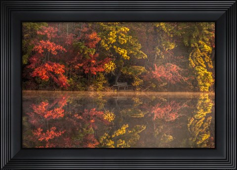 Framed New Jersey, Belleplain State Fores,t Autumn Tree Reflections On Lake Print