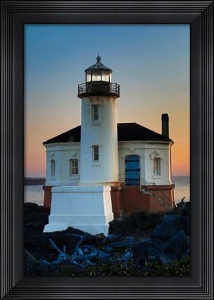 Framed Evening Light On Coquille River Lighthouse, Bullards Oregon State Park, Oregon Print
