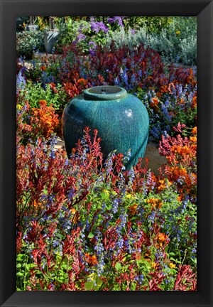 Framed Flower Pot In Field Of Flowers, Longwood Gardens, Pennsylvania Print