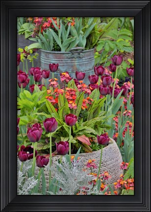 Framed Colorful Planters At Entrance To Chanticleer Garden, Pennsylvania Print