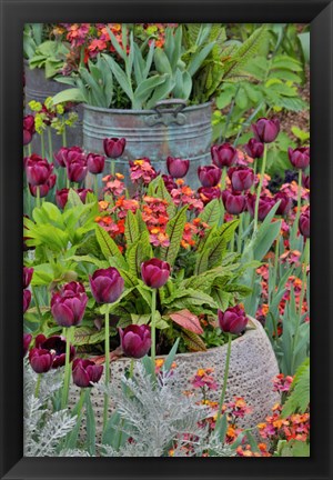 Framed Colorful Planters At Entrance To Chanticleer Garden, Pennsylvania Print