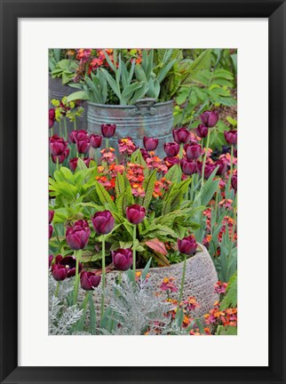 Framed Colorful Planters At Entrance To Chanticleer Garden, Pennsylvania Print