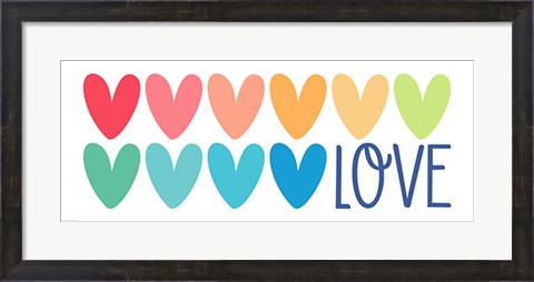 Framed Love Hearts Print