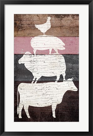 Framed Barn Animals Print