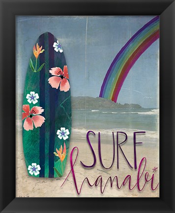 Framed Surf Hanalei Print