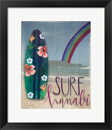 Framed Surf Hanalei Print