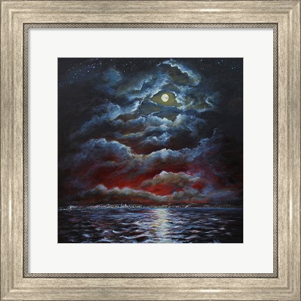 Framed Moody Moon Light II Print