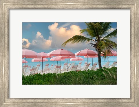 Framed Pink Umbrella Print