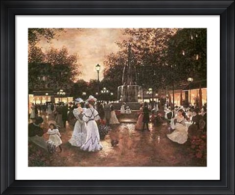 Framed Meeting at the Fountain Print