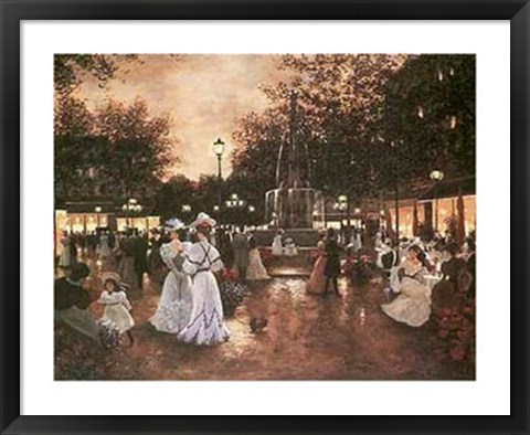 Framed Meeting at the Fountain Print