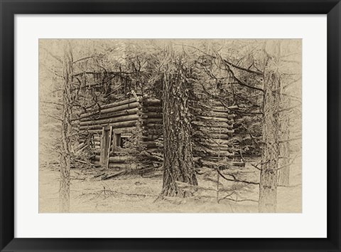 Framed Cabin in the Woods Print