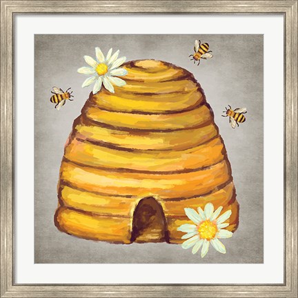 Framed Bee and Willow II Print