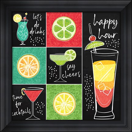 Framed Sip Sip Hooray Pattern II Print