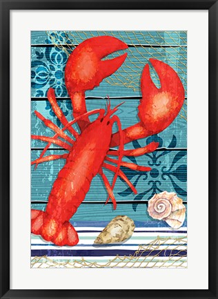 Framed New England Lobster Print