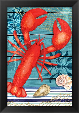 Framed New England Lobster Print