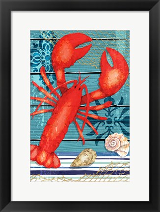 Framed New England Lobster Print