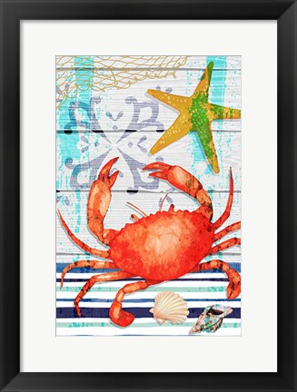 Framed New England Crab Print