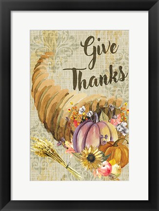 Framed Give Thanks Print