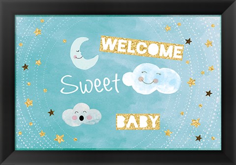 Framed Welcome Sweet Baby Print