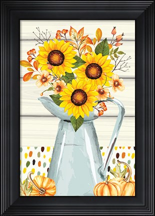 Framed Pumpkins and Sunflowers Print