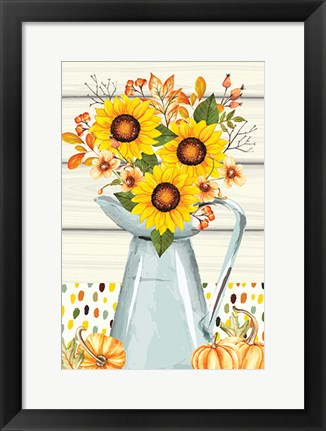 Framed Pumpkins and Sunflowers Print