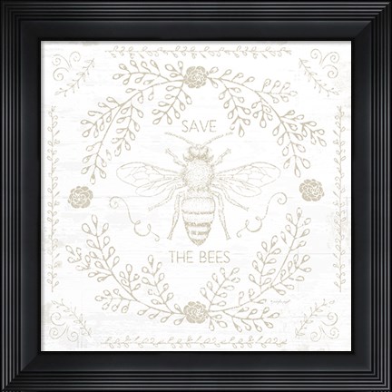 Framed Save the Bees II Print