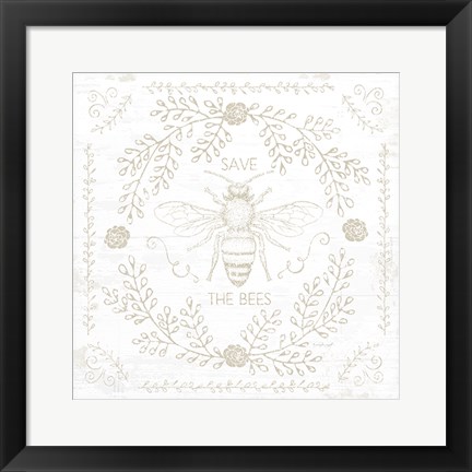 Framed Save the Bees II Print